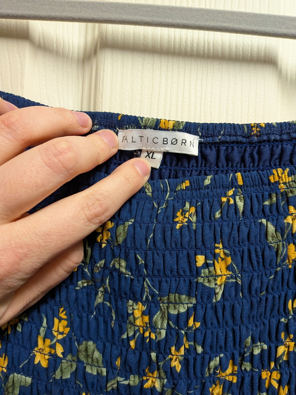 Baltic Born Marta Navy Floral Smocked Dress with Yellow Flowers - Picture 4 of 5